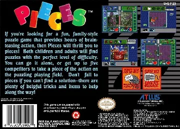 Pieces (USA) box cover back